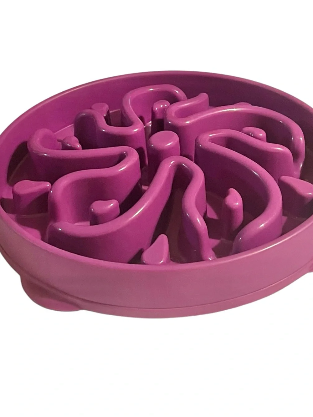 Slow-Feed Dog Bowl Large Digestion Health Magenta 11” diameter bottom grippers.